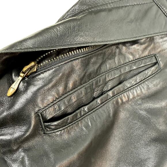 1980's Designer Men's black lamb leather jacket by COLLEZIONESA MAPPE MONDE - Picture 13 of 16